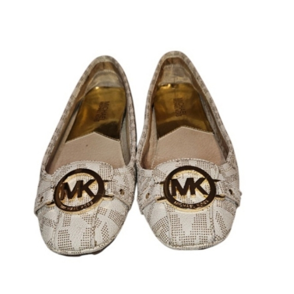 Michael Kors MK Flats Loafers Shoes Women's Size 7.5 Vanilla - Picture 3 of 12